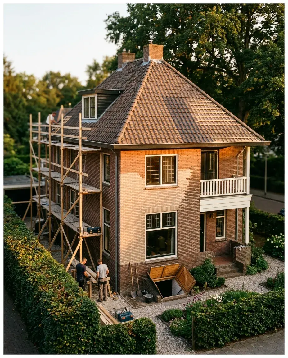 Jaren-30 villa waaraan dak, gevel en fundering tegelijk worden aangepakt